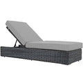 Modway Summon Outdoor Patio Chaise Lounge Chair with Sunbrella® Fabric Cushions Grey