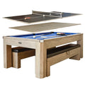 Hathaway Newport 7-ft Pool Table Combo Set with Benches Rustic Gray