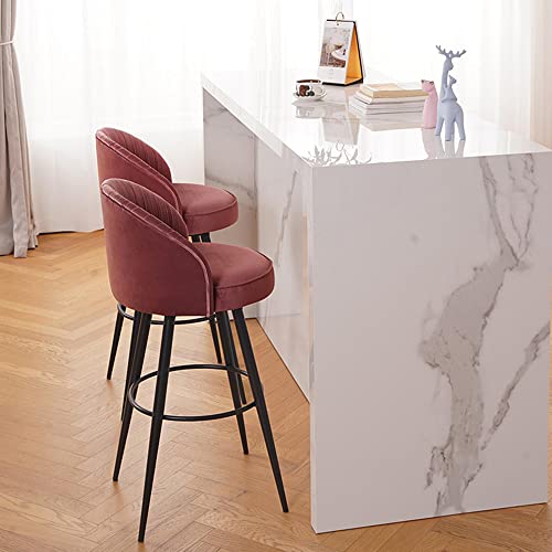 IPSU 360° Swivel Outdoor Bar Stools Set of 4 Velvet Modern Counter Chairs A