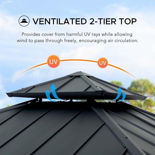 SummerCove 10 ft. x 10 ft. Hardtop Gazebo Black