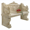 Design Toscano Neoclassical Swan Outdoor Garden Bench 5 Foot Ancient Ivory