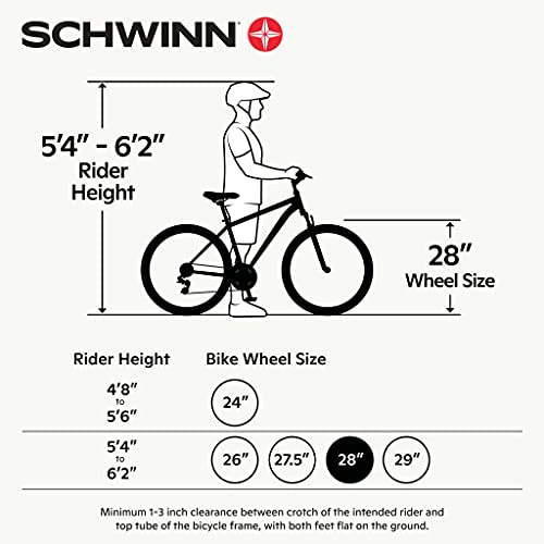 Schwinn Discover 2 Adult Hybrid Bike 700c 21-Speeds Matte Grey