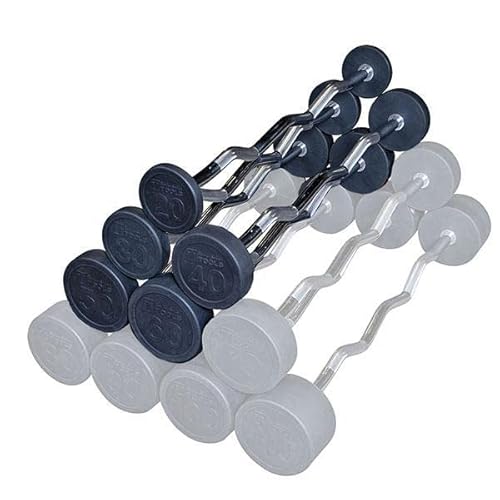 Body-Solid Rubber Coated Curl Barbell 200lb Set Multi