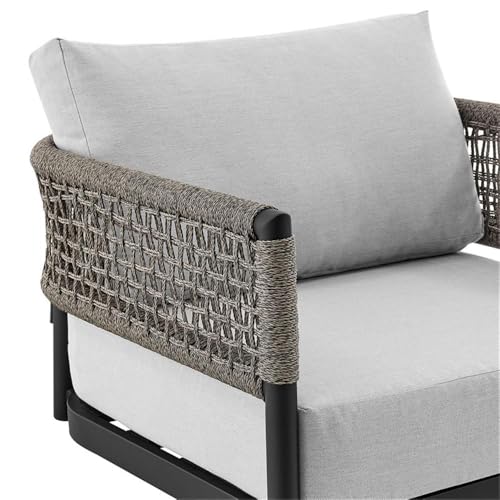 Afuera Living Modern Aluminum Outdoor Swivel Rocking Chair Black