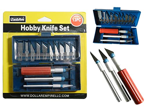 Family Maid Wholesale Hobby Knife Set 13pc Red/Silver