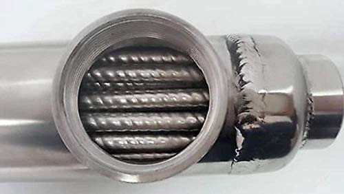 Badgerpipe 155k BTU Titanium Tube and Shell Heat Exchanger for Saltwater Pools/Spas Ss