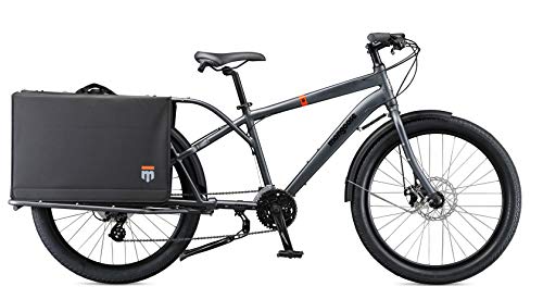 Mongoose Envoy Cargo Bike Grey 26-Inch Wheels 8-Speed Shimano Drivetrain