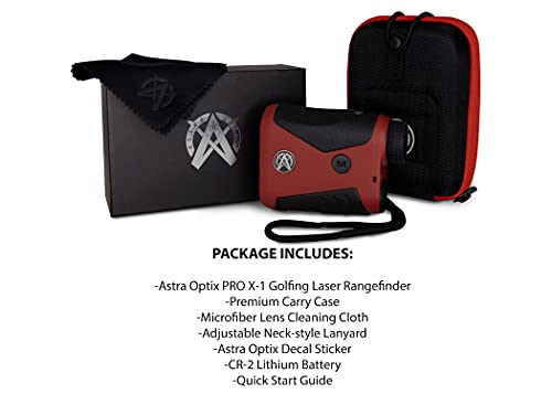 ASTRA OPTIX Golf Laser Rangefinder PRO X-1 Red OLED Display with Slope and PinLock 6x21 1760yd