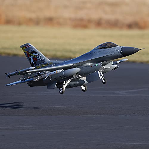 E-flite RC Airplane F-16 Falcon 80mm EDF Jet BNF Basic Gray