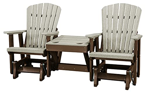 American Furniture Classics Double Glider Weatherwood/Tudor Brown