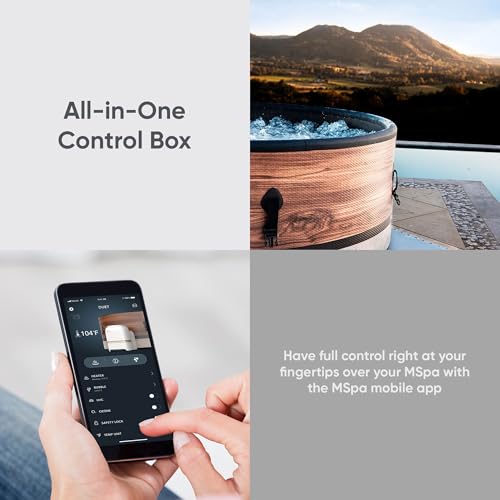 M Spa Duet 6-Person Outdoor Hot Tub with 138 Bubble Jets & Wi-Fi App, Woodgrain