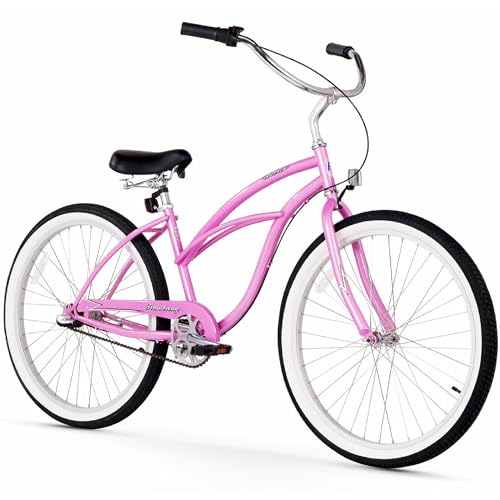 Firmstrong Urban Women's Beach Cruiser Bike 3 Speed 24 Inch Pink w/ Black Seat/Grips