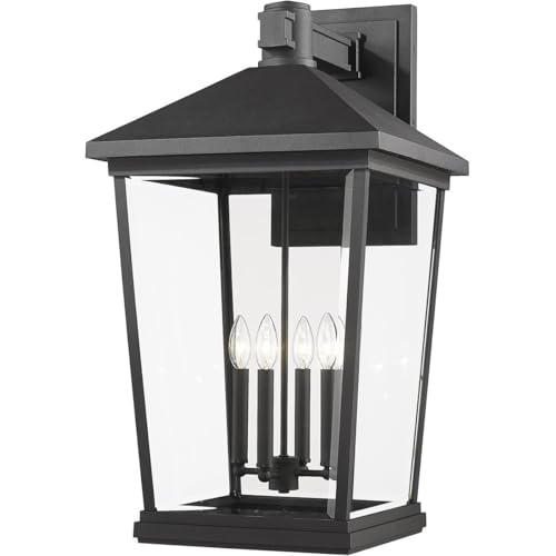 Z-Lite 4 Light Outdoor Wall Sconce Black