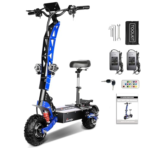 Toursor Electric Scooter 60V 3000W Dual Drive Foldable Off-Road Blue