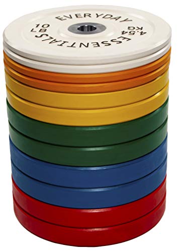 BalanceFrom Color Coded Olympic Bumper Plate Weight Plate with Steel Hub, 370 lbs Style #5