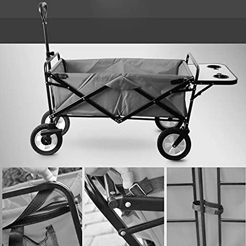 5sssallefaa Outdoor Folding Wagon All Terrain Cart with Dining Table Green 85 * 50cm