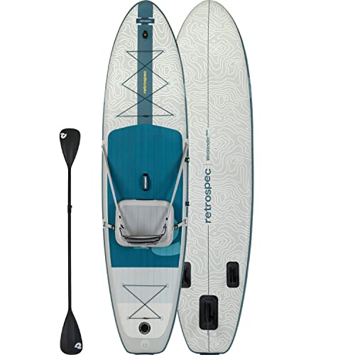 Retrospec Weekender Plus 2 10’ 6” Inflatable Stand Up Paddleboard ISUP Bundle River Rock