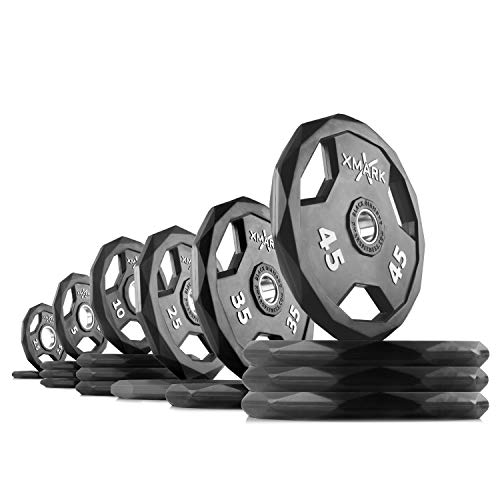 XMark Black Diamond Olympic Weight Plates & Voodoo Bar Combo 365 lb Set
