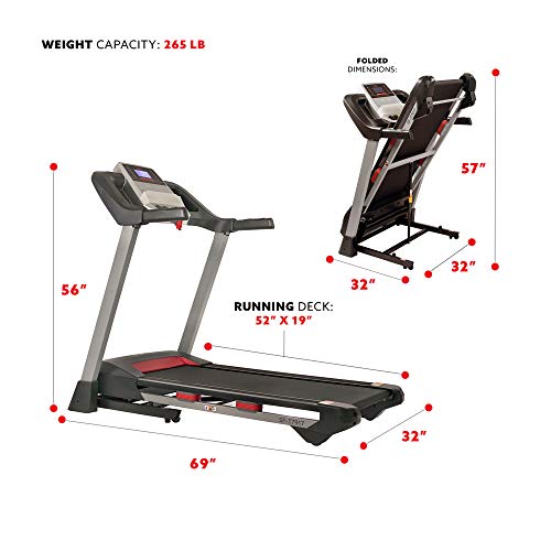 Sunny Health & Fitness Folding Treadmill Gray