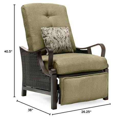 CAMBRIDGE Saratoga Hand-Woven Wicker Outdoor Reclining Chair Meadow Green