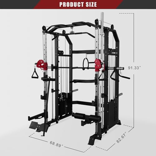 Fitness Dreamer Smith Machine Upper Body Strength Training Equipment Leg Developer Red