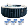 Intex PureSpa Plus Inflatable Hot Tub with S1 Filter Cartridges Blue