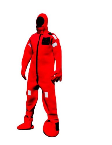 MUSTANG SURVIVAL Cold Water Immersion Suit with Harness Red