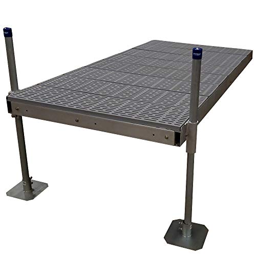 Patriot Docks Low Profile 4'x8' Dock Kit with Reinforced Gray Polypropylene Decking Gray