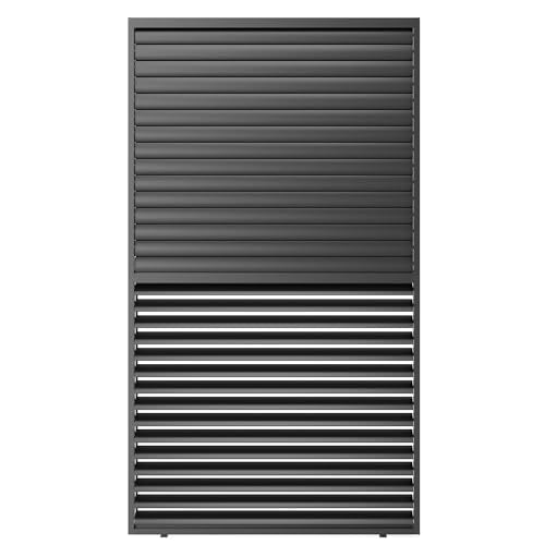 Kaimei Aluminum Shutter Wall Louver Grille for Pergola 1/3 Coverage 13ft Black