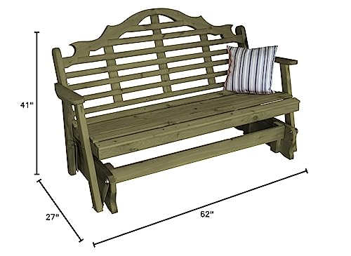 Furniture Barn USA Cedar 5' Marlboro Glider Linden Leaf Stain