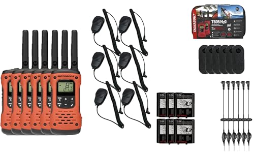 Motorola Solutions Portable FRS Talkabout T605 H2O Two Way Radios 6-Pack Orange/Black