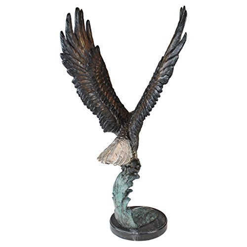 Design Toscano KW56604 Majestic Eagle Statue 3 Foot Brown Sepia and Green Verdigris
