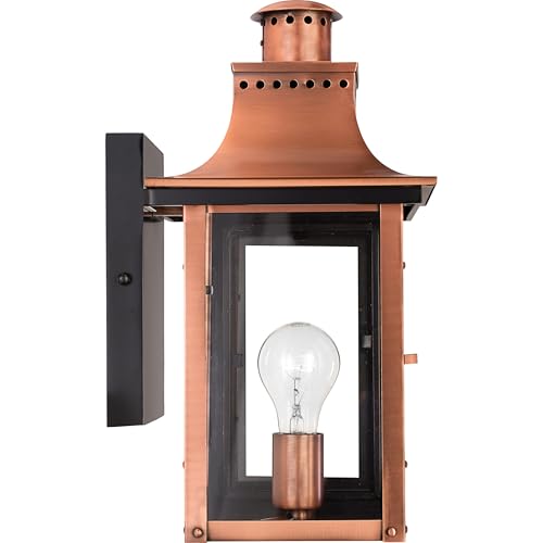 Quoizel Chalmers Outdoor Wall Lantern 15 Inch 1-Light Aged Copper