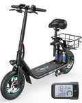 Gyroor C1 PRO 450W Electric Scooter with Dual Shock Absorbers Black Gray