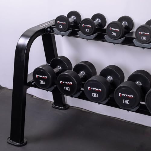Titan Fitness 2 Tier Saddle-Style Dumbbell Weight Rack Black