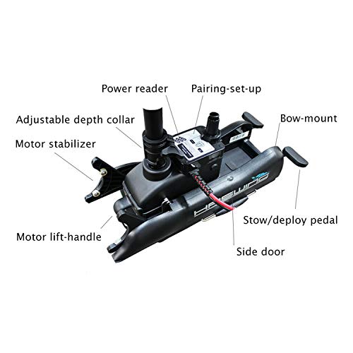 PARKHO HASWING Electric Trolling Motor 24V 60" 80lbs with GPS Black w/ Remote Control + Quick Release