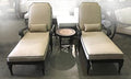 AFD Home Astoria Outdoor Swivel Chaise Lounge Set of 3 Brown Multi & Light Linen