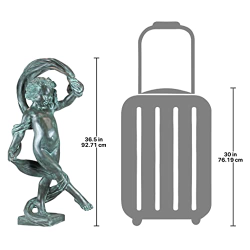 Design Toscano Girl of The Wind Bronze Garden Statue Two Tone Bronze & Verdigris