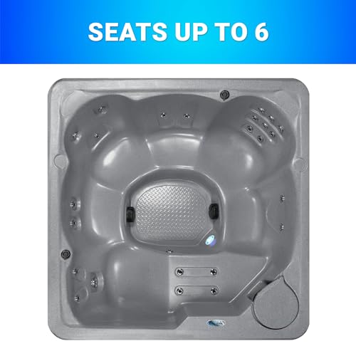 Essential Hot Tubs Inland 5-6 Person Plug & Play Spa 24 Jets LED Gray Granite