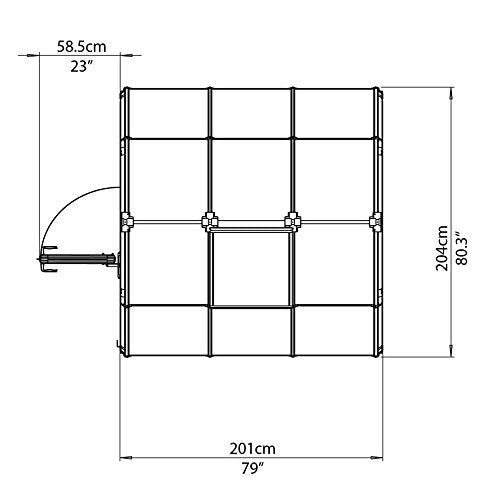 Palram Canopia Rion EcoGrow 2 Greenhouse 6 Ft. x 6 Ft. Dark Green