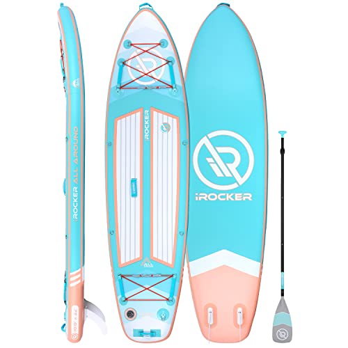 iROCKER All-Around Inflatable Stand Up Paddle Board Ultra Series Aqua/Peach