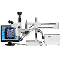 AmScope Digital Professional Trinocular Stereo Zoom Microscope 2X-225X White
