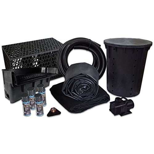HALF OFF PONDS Simply Waterfalls 6100 Waterfall Kit with MatrixBlox, 10' x 30' EPDM Liner, 6,100 GPH Pump Black