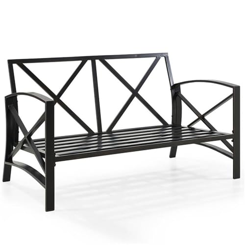 Home Square 2 Piece Metal Patio Loveseat Set Oil Bronze Beige