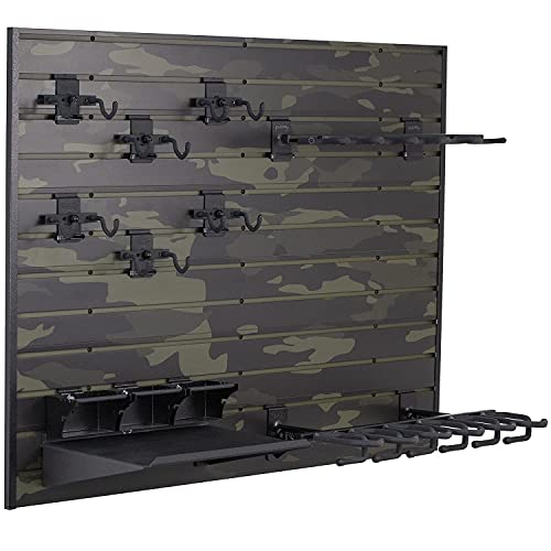 Hold Up Displays 12 Gun Rack for 6 Rifles and 6 Pistols Modular Slatwall Display System Black