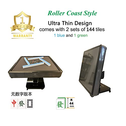 usamjtable Roller Coaster Automatic Mahjong Table Gray Ultra-Thin Folding 44mm Tiles