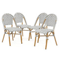 Furniture of America Acti Modern Aluminum Patio Dining Chair Set of 4 Gray