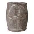 Emissary Gray Stoneware Round Planter 19in. L x 25in. H