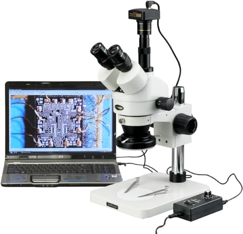 AmScope Digital Trinocular Stereo Zoom Microscope White