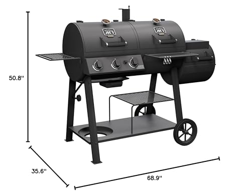 Oklahoma Joe's Canyon Charcoal and Propane Gas Combination Smoker and Grill Black